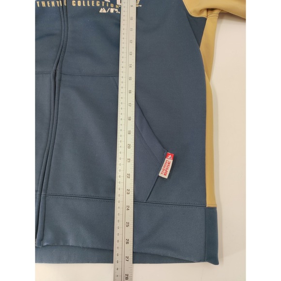 Majestic Milwaukee Brewers MLB Authentic Full Zip Hoodie Jacket Navy‎ Gold - Picture 11 of 11